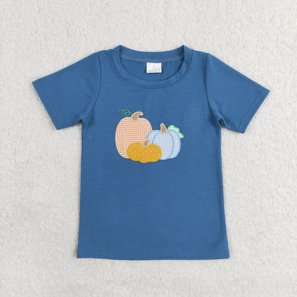 Pumpkin Blue Boys Short Sleeve Top