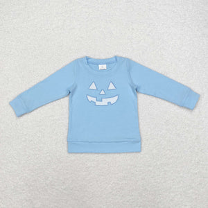 Smile Blue Boys Halloween Top