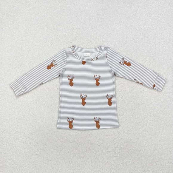 Reindeer Stripe Boys Christmas Top