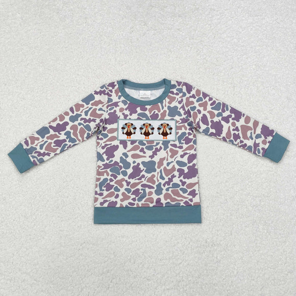 Turkey Camo Beige Boys Thanksgiving Top