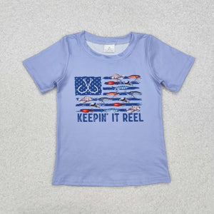 Keepin' it reel Blue Boys Short Sleeve Top