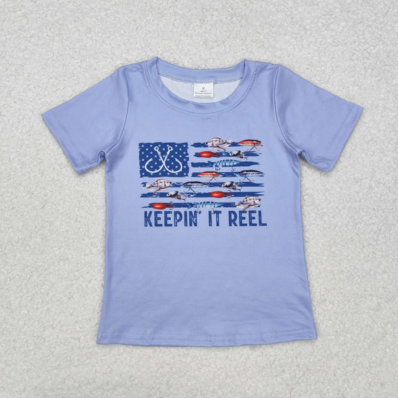 Keepin' it reel Blue Boys Short Sleeve Top