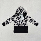 Aztec Black Boys Hoodie Top