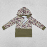 Camo Army Green Pocket Boys Hoodie Top