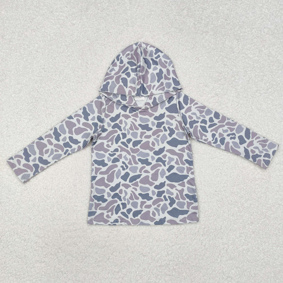 Camo Gray Boys Hoodie Top