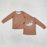 Camo Duck Brown Boys Long Sleeve Top