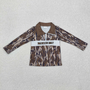 Mama's Boy Camo Polo Boys Long Sleeve Top