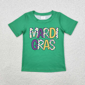 Letters Green Boys Mardi Gras Top