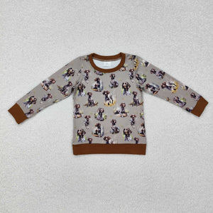 Dog Brown Boys Long Sleeve Top