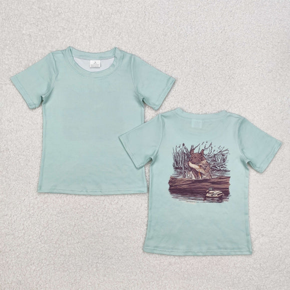 Dog Duck Bluish Boys Short Sleeve Top