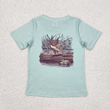 Dog Duck Bluish Boys Short Sleeve Top