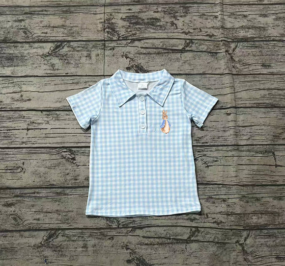 Pre-sale Bunny Blue Plaid Boys Easter Top