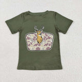 Camo Deer Green Boys Short Sleeve Top