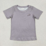 Dog Cap Gray Boys Short Sleeve Top