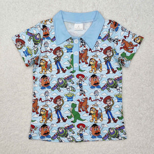 Cartoon Characters Cloud Boys Short Sleeve Top