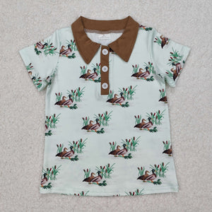 Duck Green Brown Boys Short Sleeve Top