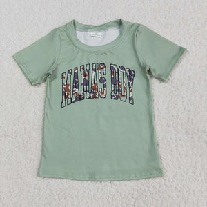 Mams's Boy Camo Green Boys Short Sleeve Top