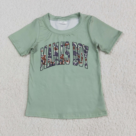 Mams's Boy Camo Green Boys Short Sleeve Top