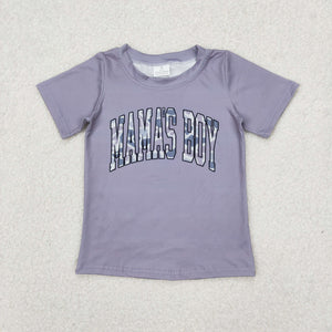 Mams's Boy Camo Gray Boys Short Sleeve Top