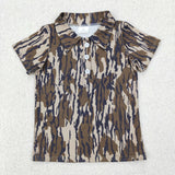 Army Green Camo Boys Short Sleeve Top