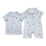 Buttons Duck Blue Boys Summer Romper