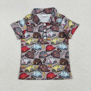 Cartoon Car Cap Boys Short Sleeve Top