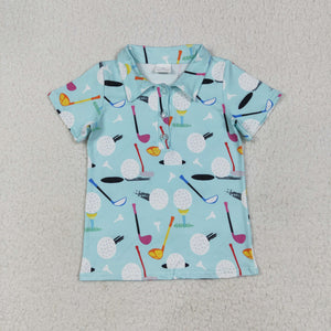 Golf Blue Boys Short Sleeve Top