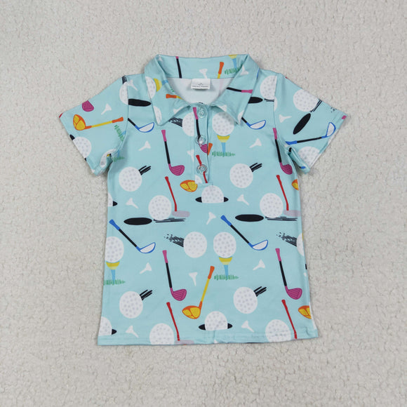Golf Blue Boys Short Sleeve Top