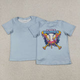 Bombs Sky Blue Boys Short Sleeve Top