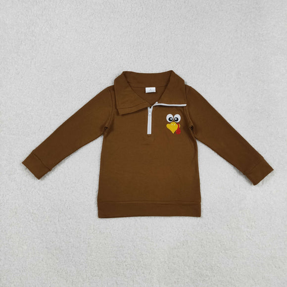 Turkey Brown Boys Thanksgiving Top