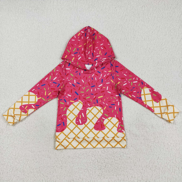 Waffle Ice Cream Hot Pink Boys Hoodie Top