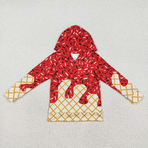 Waffle Ice Cream Red Boys Hoodie Top
