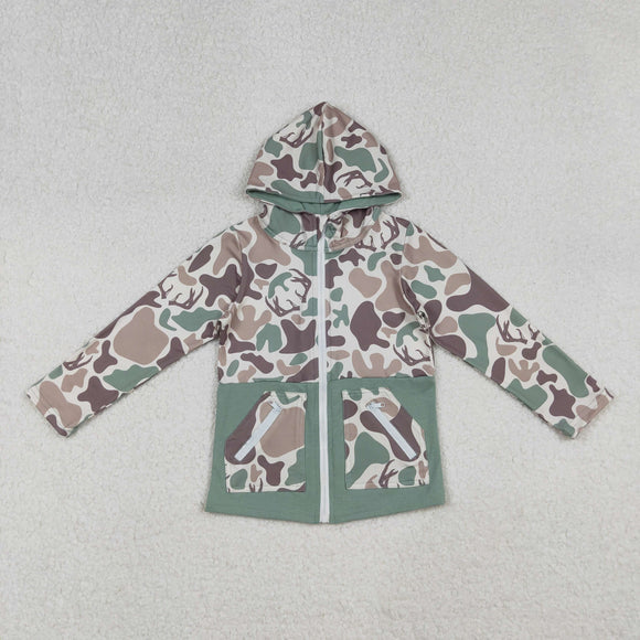 Deer Camo Camo Beige Boys Hoodie Top