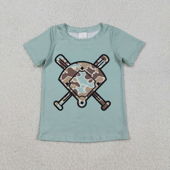 Baseball Fan Bluish Boys Short Sleeve Top