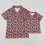 Kids G Baseball Team Black Red Camo Boys Short Sleeve Top