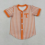 Team Orange Stripe Boys Short Sleeve Top