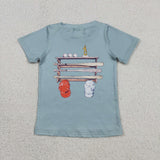Baseball Bluish Boys Short Sleeve Top