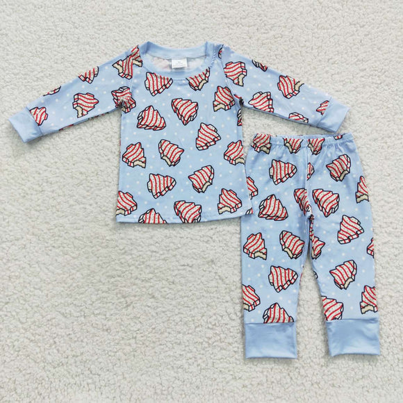 Tree Cookie Blue Mommy & Me Boys Christmas Pajamas