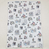 Cartoon Bunny Blue White Baby Easter Blankets