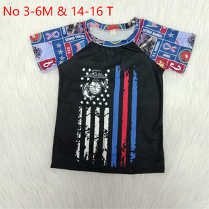 Red Blue Black Boys 4th of July Top