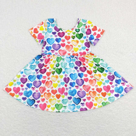 Colorful Heart Girls Valentines Dress