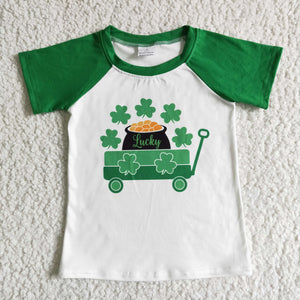 Promotional Lucky Green White Boys St. Patrick's Day Top