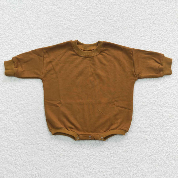 Solid Brown Toddlers Fall Romper