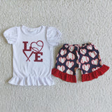 Promotional Love Baseball Girls Shorts Sets