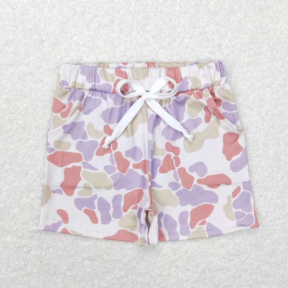Camo Light Green Brown Boys Shorts