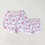 Adult Floral Rainbow Plaid Mommy & Me Mama Shorts