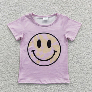 Smile Pink Girls Short Sleeve Top