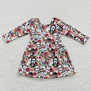 Ghost Floral White Girls Halloween Dress