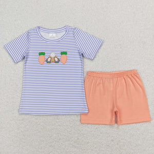 Bunny Carrot Stripe Boys Easter Outfits