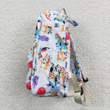 Cartoon Dogs White Backpack